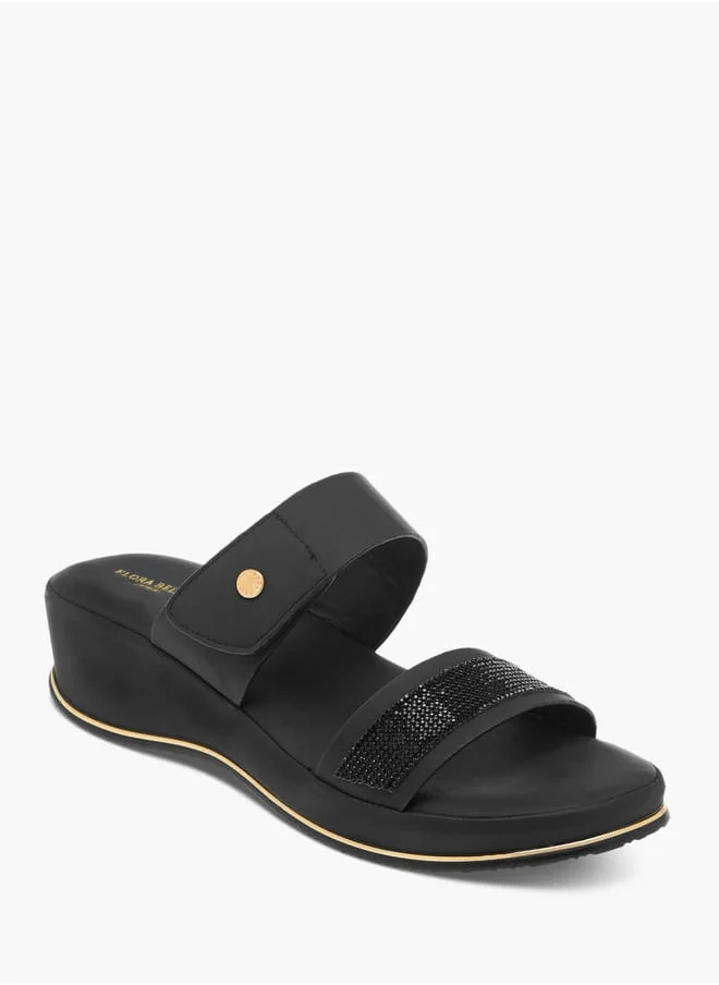فلورا بيلا من شو إكسبرس Womens Embellished Slip-On Strap Sandals