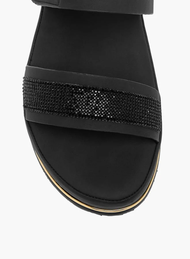 Flora Bella By Shoexpress Womens Embellished Slip-On Strap Sandals