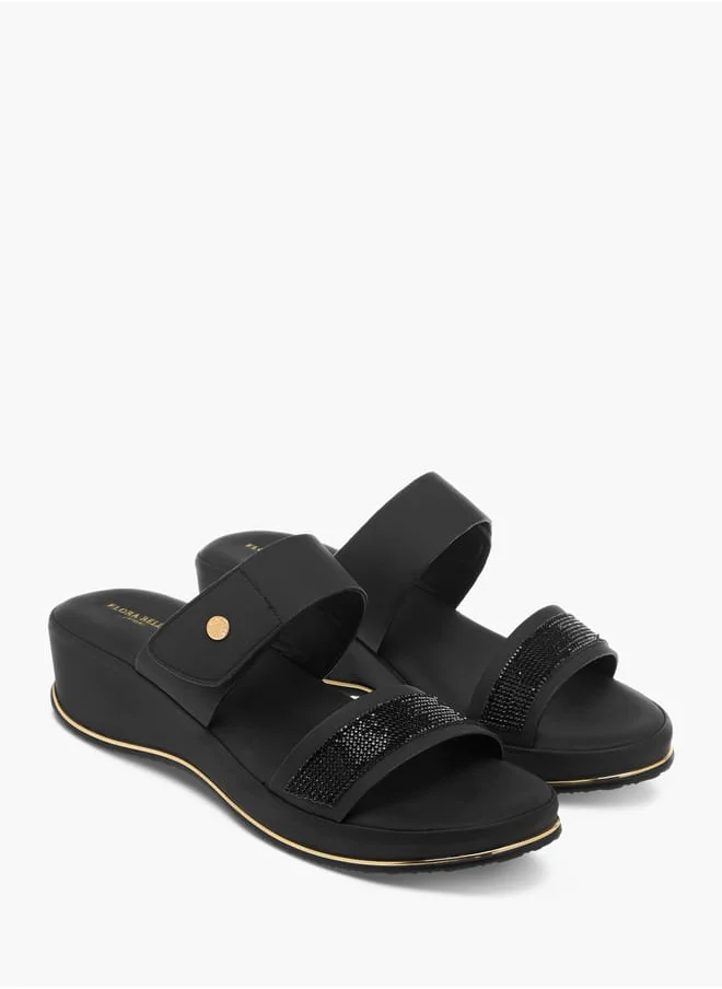 فلورا بيلا من شو إكسبرس Womens Embellished Slip-On Strap Sandals