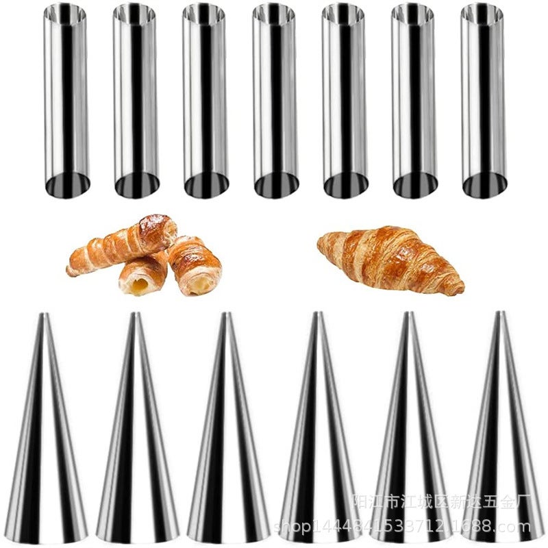 35-Piece Croissant Mold Danish Two-Way Round Tube Mold Conical Bread Tube Set Factory - Image 4