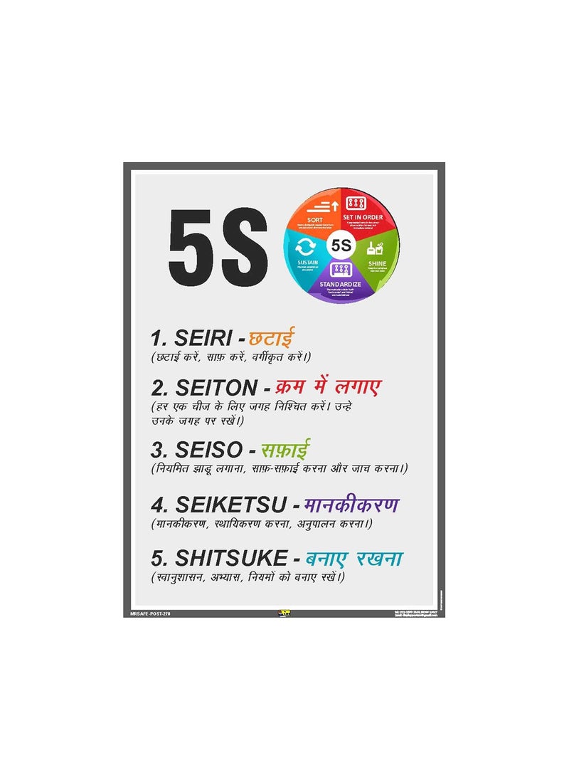Mr. SAFE Mr Safe 5S Poster Hindi Hard Plastic Lamination A3 117 inch X 165 inch  - Image 1