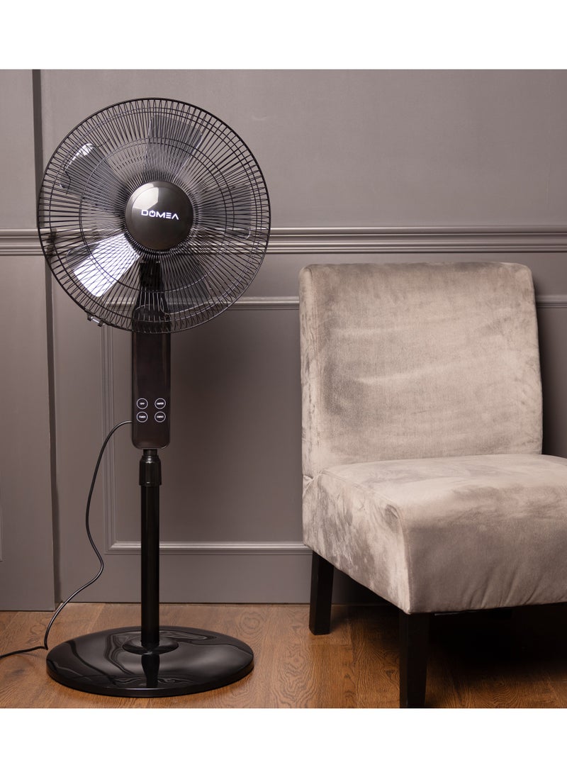 Pedestal Fan with 5 Blades, 16-Inch, Remote Control, Adjustable Height, Silent Operation, 3-Speed Modes & 7.5 Hours Timer, Wide Angle Oscillation -Best For Home, Office & Apartment Cooling, 50 W