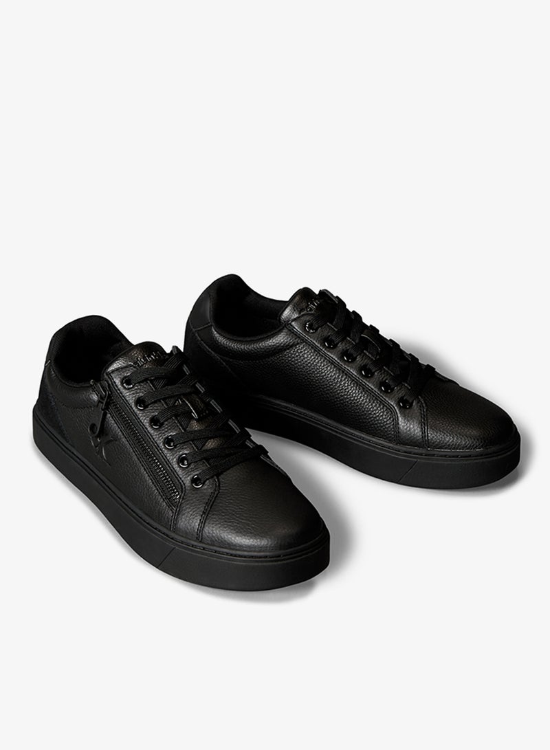 CALVIN KLEIN Classic Leather Zip Sneakers - Image 2