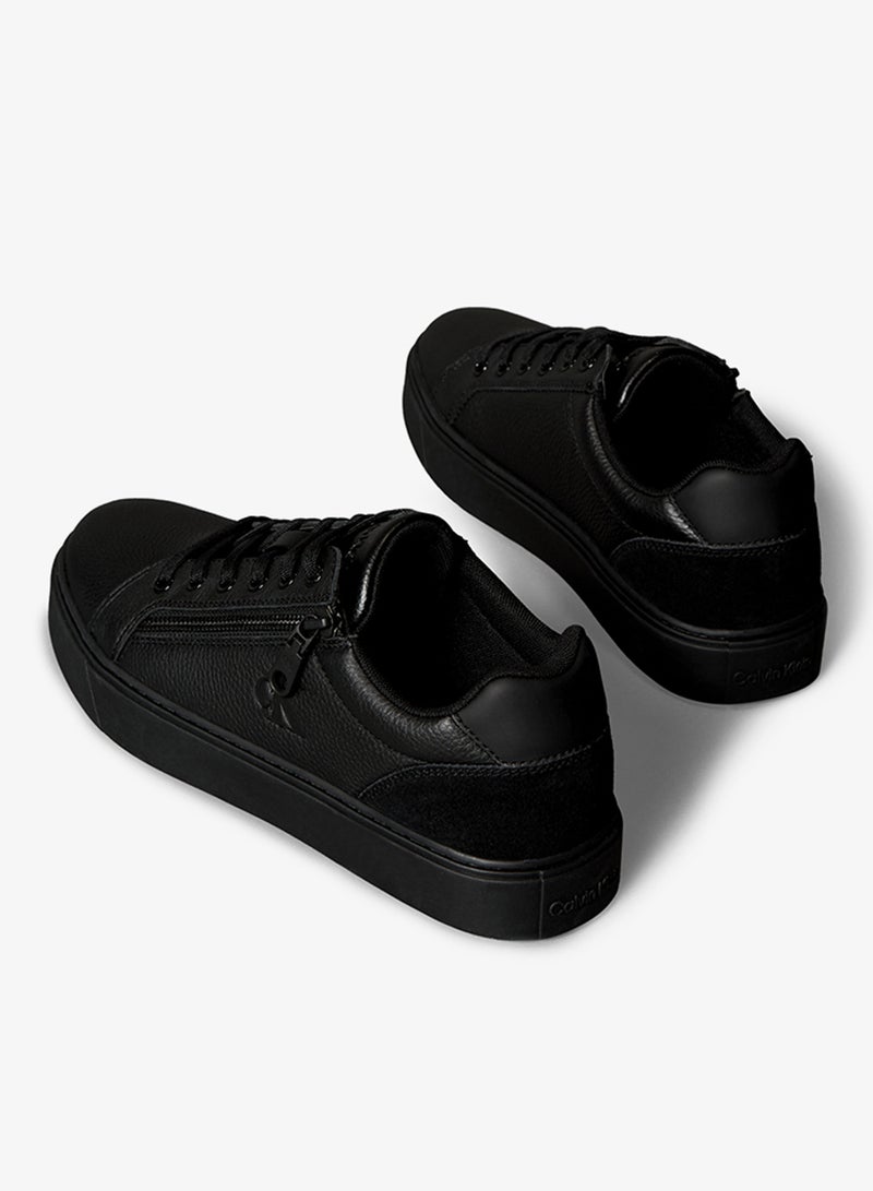 CALVIN KLEIN Classic Leather Zip Sneakers - Image 3