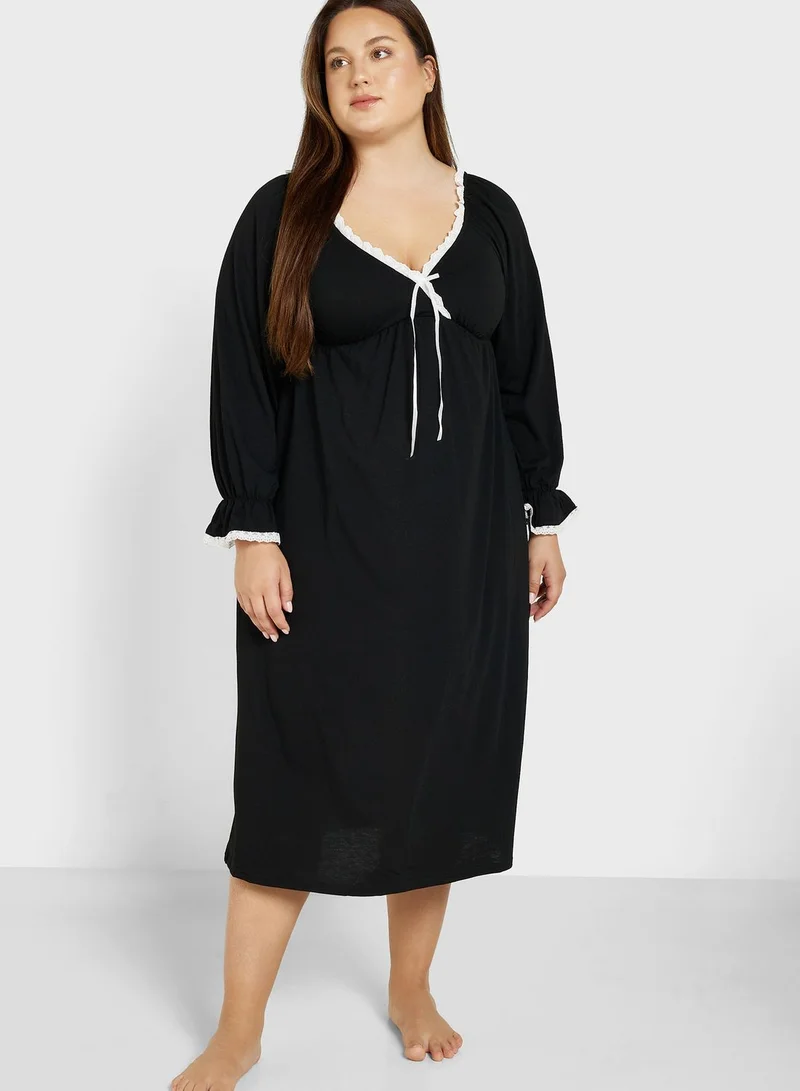 Ella Plus Contrast Seam Detail Nightdress
