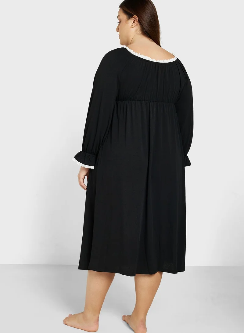 Ella Plus Contrast Seam Detail Nightdress