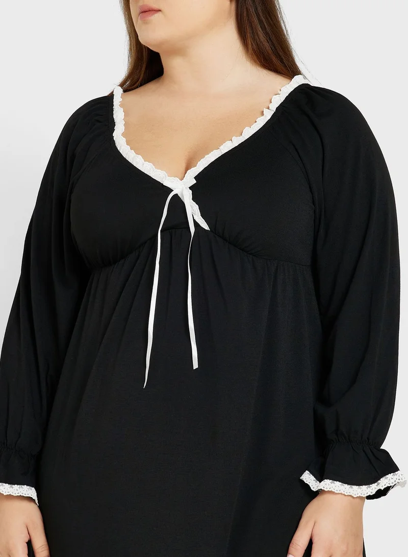Ella Plus Contrast Seam Detail Nightdress