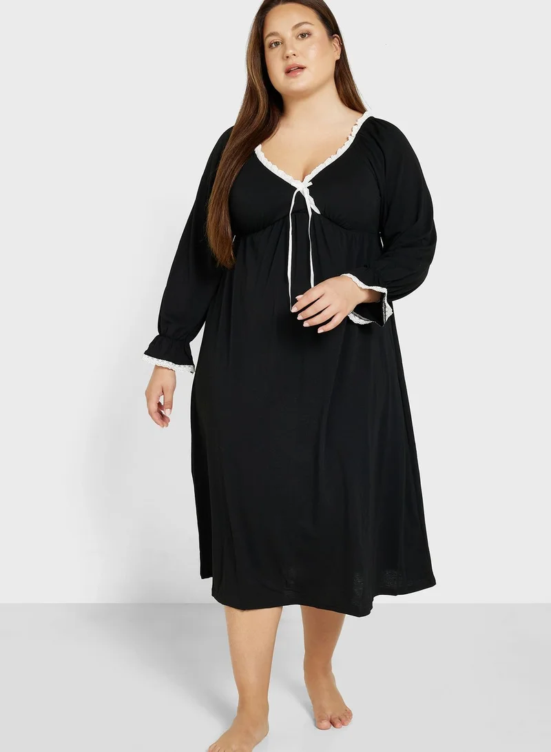 Ella Plus Contrast Seam Detail Nightdress