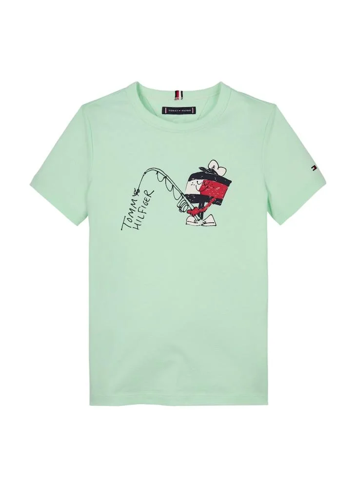 تومي هيلفيغر Kids Fun Flag Crew Neck T-Shirt