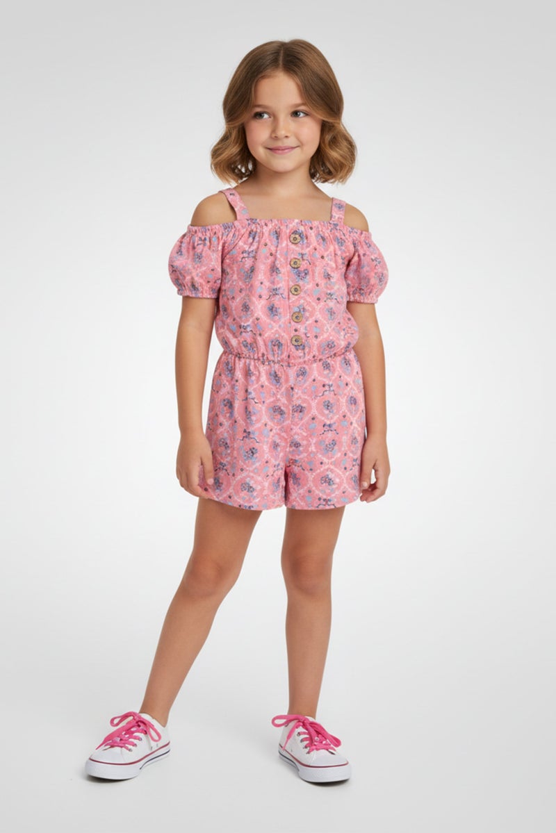 Nanette lepore Kids Girl 2 Pieces Two-Tone And Printed Short Sleeve Playsuits, Multicolor - Image 1