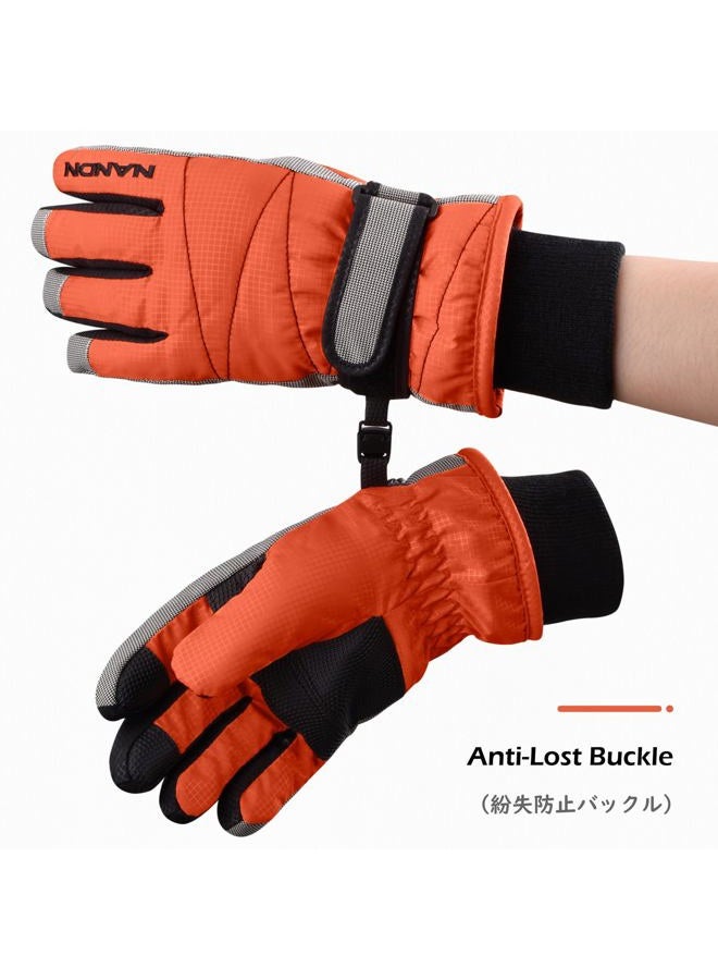 TRIWONDER Children's Ski Gloves Snow Mittens Warm Winter Gloves Sports Snowboarding Windproof for Boys Girls (S (6-7 Years), A - Orange) - Image 5