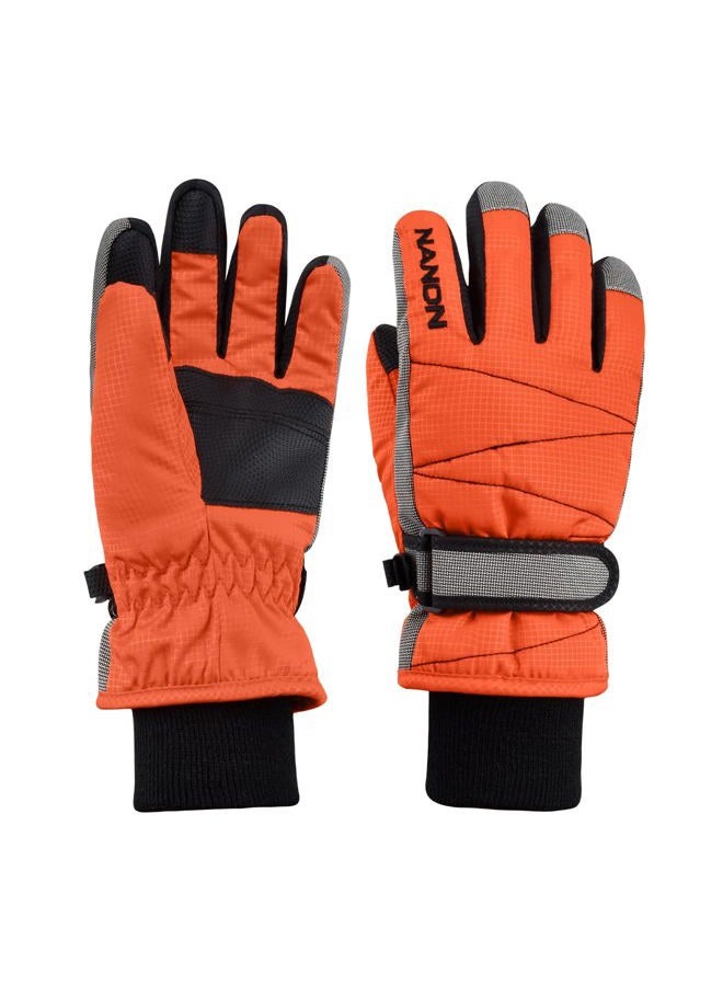 TRIWONDER Children's Ski Gloves Snow Mittens Warm Winter Gloves Sports Snowboarding Windproof for Boys Girls (S (6-7 Years), A - Orange) - Image 1