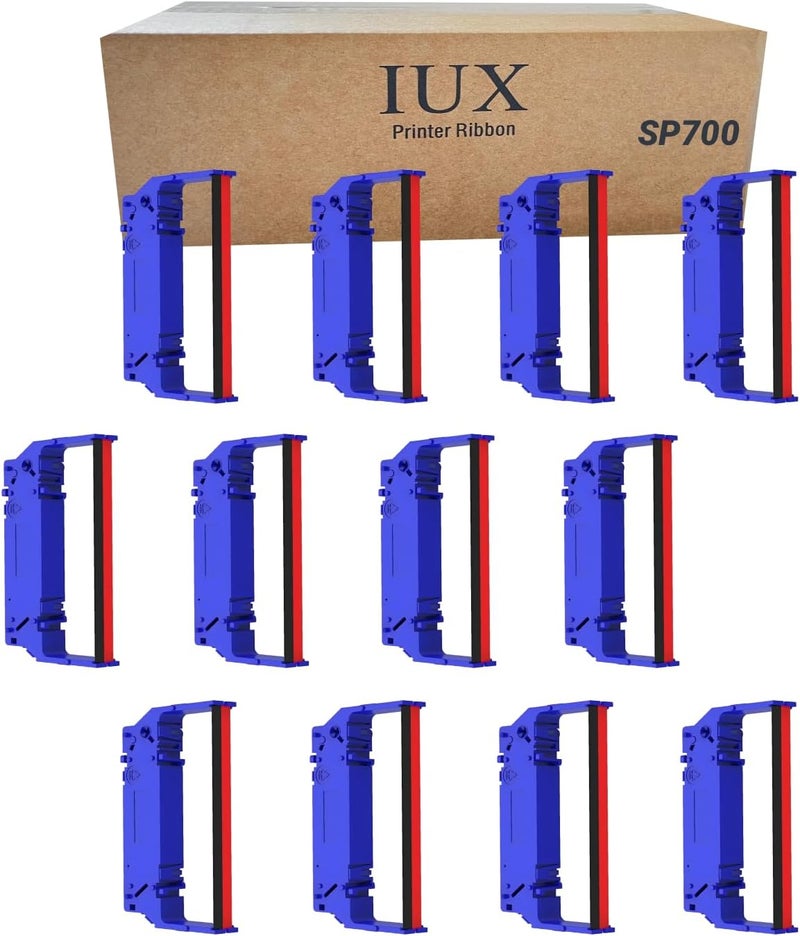 IUX SP700 Printer Ribbon Compatible with Star SP700 Printer Ribbons for Star RC700, SP712, SP712R, SP742, SP740, SP747 (Black and Red, 12-Pack) - Image 1