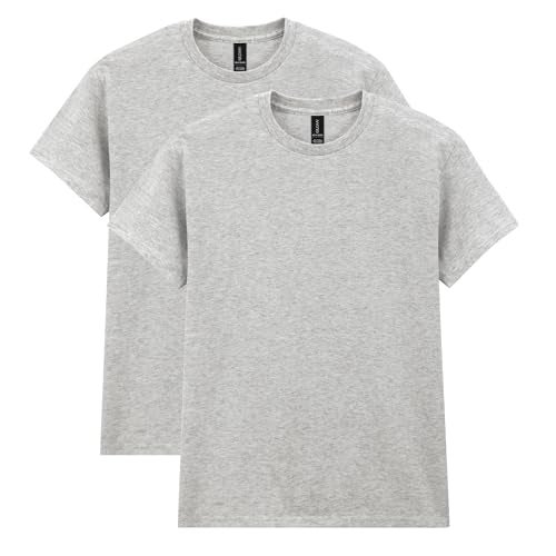 Gildan تي شيرت قطن ثقيل للرجال من جيلدان، الطراز G5000، قميص متعدد العبوات، رمادي رياضي (عبوة 2)، متوسط أمريكي - Image 1