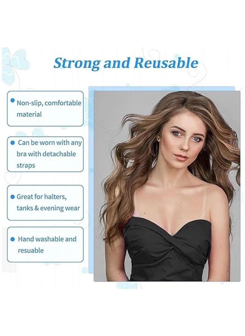 Generic - 4-Pairs Clear Bra Straps,Invisible Bra Straps Soft Transparent Adjustable Bra Straps, Non-Slip Adjustable Bra Shoulder Straps Clear Straps for Women Strapless Bras - Image 1