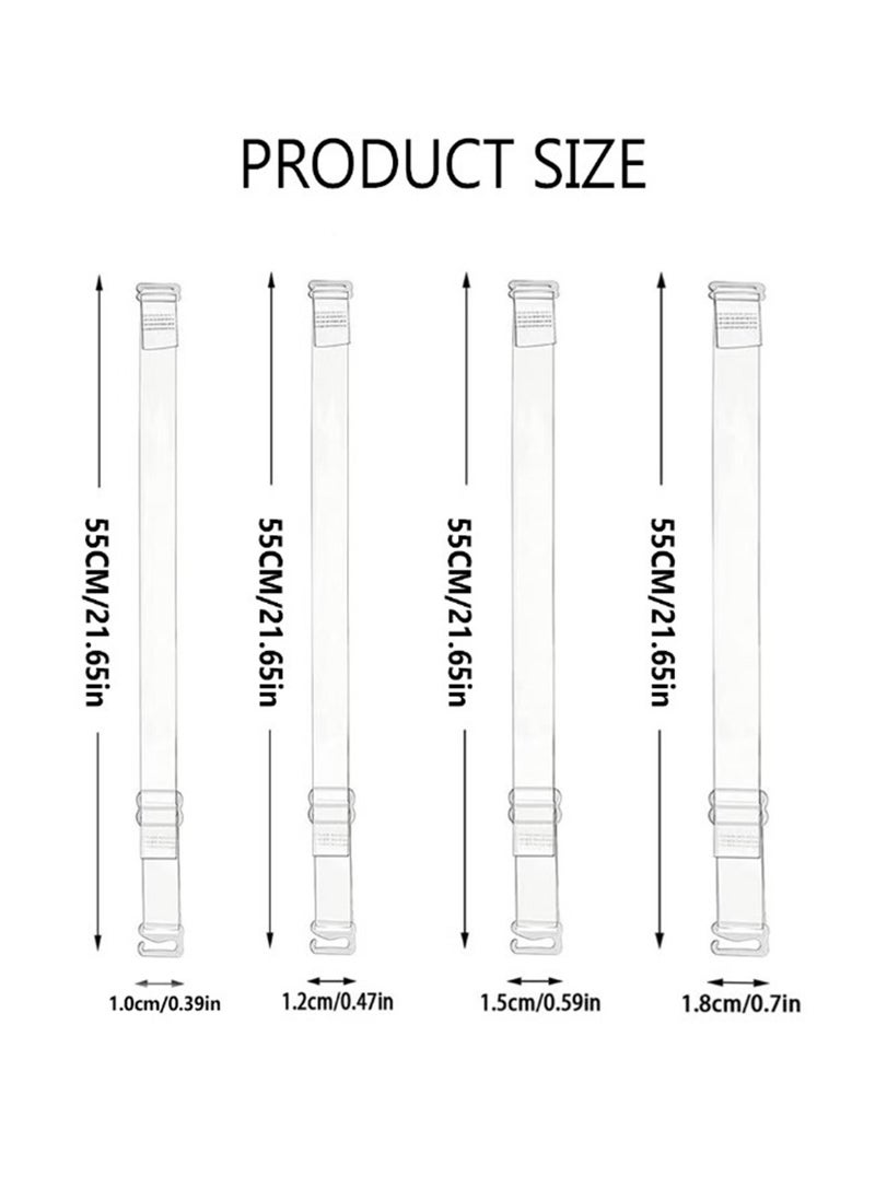 Generic - 4-Pairs Clear Bra Straps,Invisible Bra Straps Soft Transparent Adjustable Bra Straps, Non-Slip Adjustable Bra Shoulder Straps Clear Straps for Women Strapless Bras - Image 1
