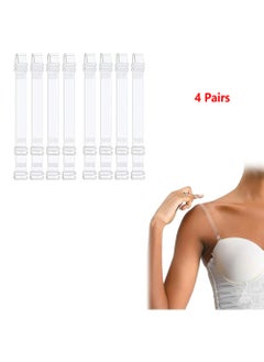 4-Pairs Clear Bra Straps,Invisible Bra Straps Soft Transparent Adjustable Bra Straps, Non-Slip Adjustable Bra Shoulder Straps Clear Straps for Women Strapless Bras
