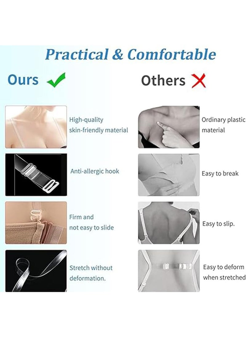 Generic - 4-Pairs Clear Bra Straps,Invisible Bra Straps Soft Transparent Adjustable Bra Straps, Non-Slip Adjustable Bra Shoulder Straps Clear Straps for Women Strapless Bras - Image 1