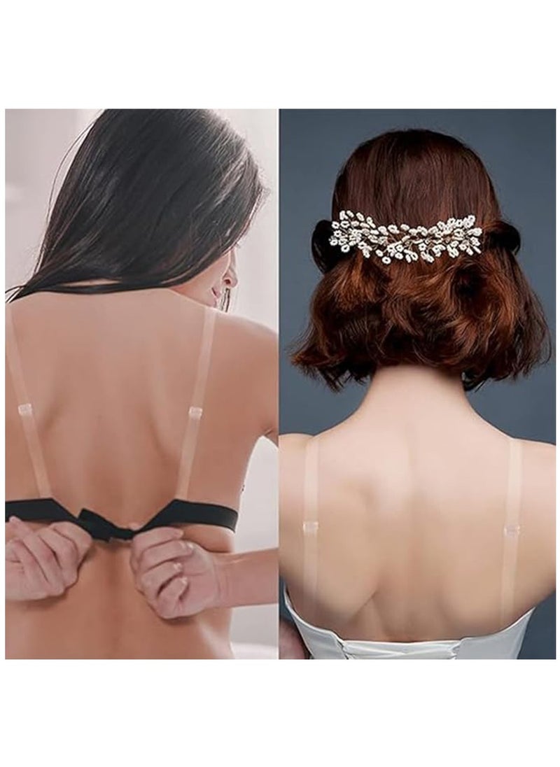 Generic - 4-Pairs Clear Bra Straps,Invisible Bra Straps Soft Transparent Adjustable Bra Straps, Non-Slip Adjustable Bra Shoulder Straps Clear Straps for Women Strapless Bras - Image 1