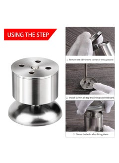 Y&D Adjustable Furniture Legs, 4PCS Stainless Steel Cabinet Feet with Screws, Metal Legs for Desk Feet, Kitchen, Office, Bedroom, Sofa, Table Bed (Adjustable Height 0-10mm)  - Image 2