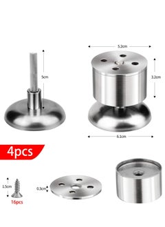 Y&D Adjustable Furniture Legs, 4PCS Stainless Steel Cabinet Feet with Screws, Metal Legs for Desk Feet, Kitchen, Office, Bedroom, Sofa, Table Bed (Adjustable Height 0-10mm)  - Image 4