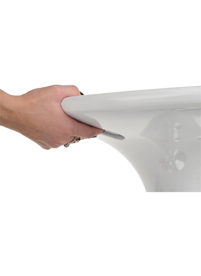 Displays2go Displays2go BRTBLBF1W Adjustable Pub Table with 360 Degree Rotation 24 Inch White  - Image 4