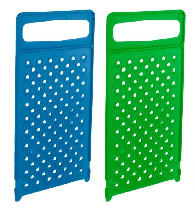 PLASTIC FOOD GRATER PACK OF 2 EASY FLAT HAND GRATER FINE CHEESE HANDHELD GRATERS DISHWASHER SAFE
