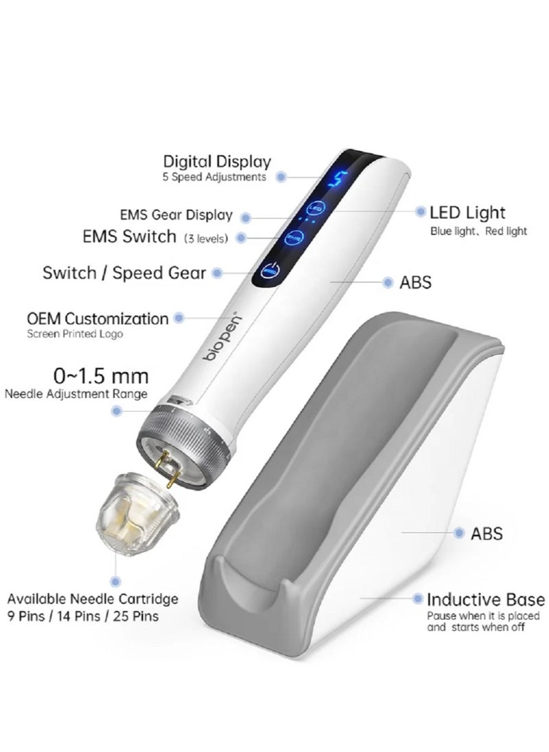 Bio - Dr.pen Bio Pen Q2 EMS Microneedling Beauty Device Derma Pen With 2pcs 25Pin needles Titanium Derma Pen Needle Cartridge For Skin Care & Hair Growth - Image 1