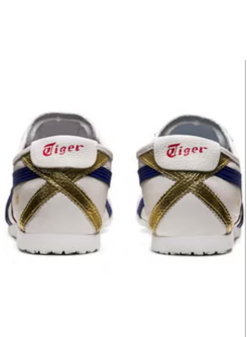 Tiger Mexico 66 Unisex Training Shoes White Gold Blue - Image 2