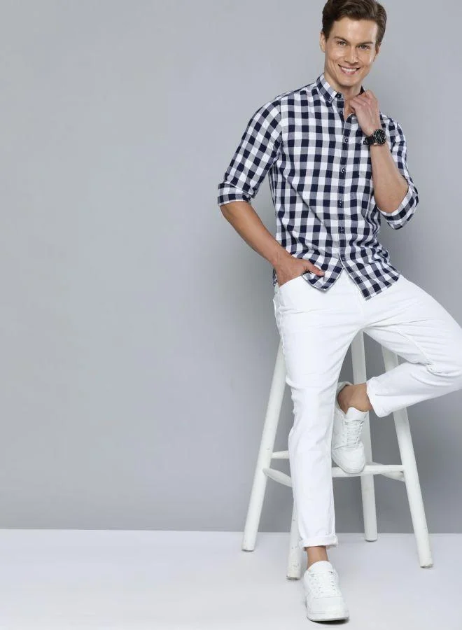 The Indian Garage Co The Indian Garage Co Men Checked Button-Down Collar Shirt