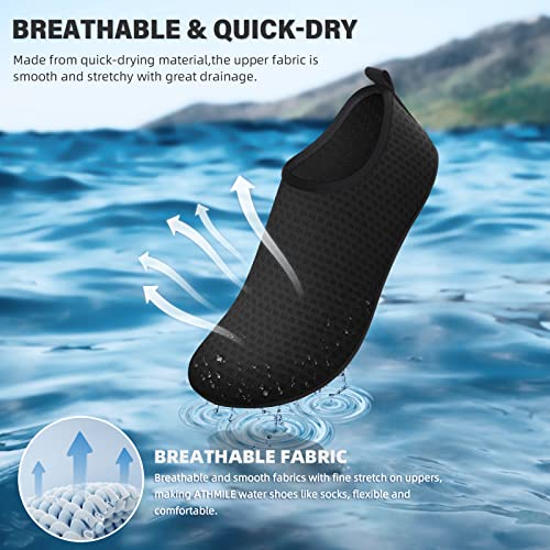ATHMILE Water Shoes for Women Men Barefoot Quick-Dry Aqua Socks for Beach Swim Pool River Yoga Lake Surf Sport Shoes Cruise Essentials Swimming Size 7-8 Women/6-7 Men - Image 5