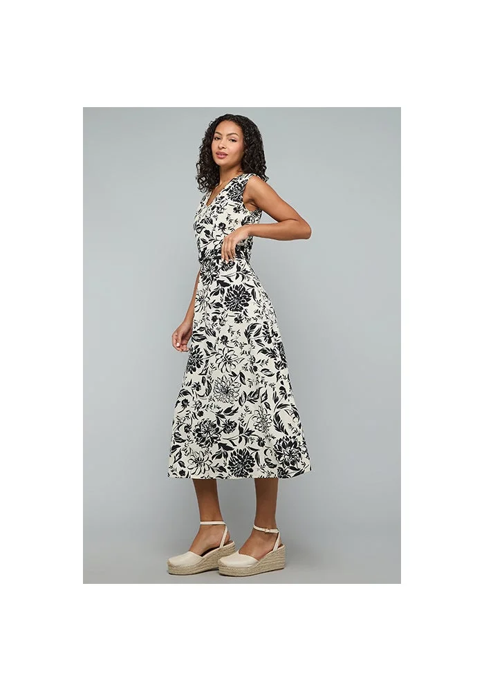 أر أند بي Printed Sleeveless Midi Dress