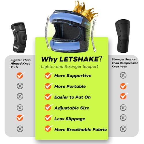 LETSHAKE Patellar Tendon Support Strap with Side Stabilizers & Patella Gel Pads, Knee Brace for Women Men Meniscus Tear, Knee Pain Relief, Arthritis Pain And Support, Double Patella Bands (Large) - Image 5