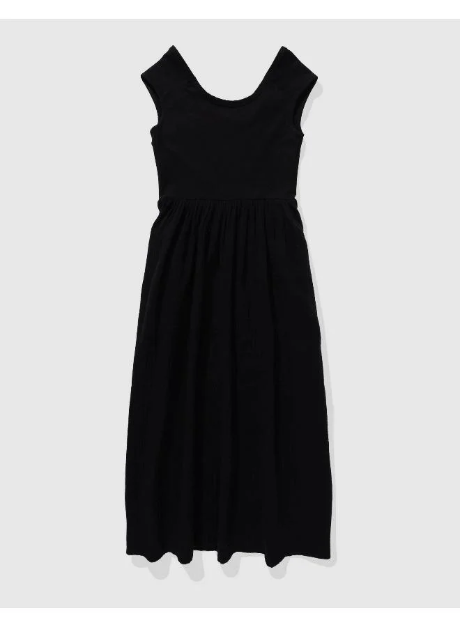 Aerie Classic Black Midi Dress