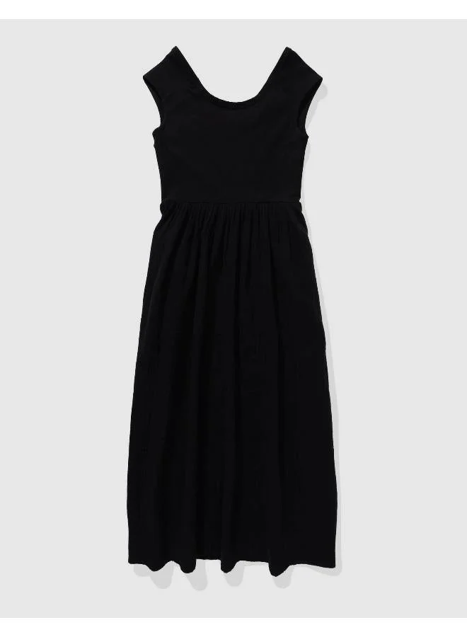 Aerie Classic Black Midi Dress