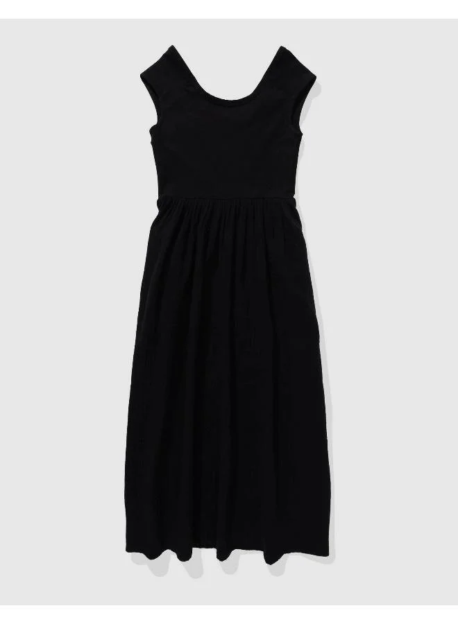 Aerie Classic Black Midi Dress
