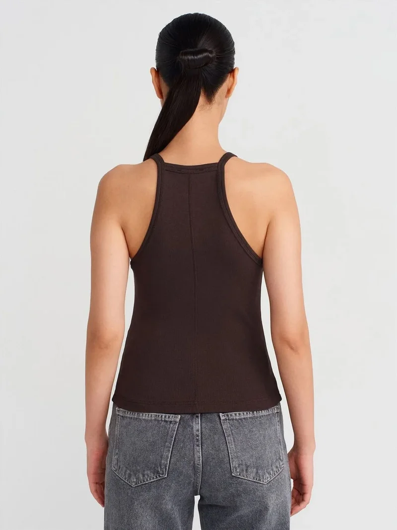 ديلفين DILVIN Slim Fit Ribbed Knit Cami Blouse