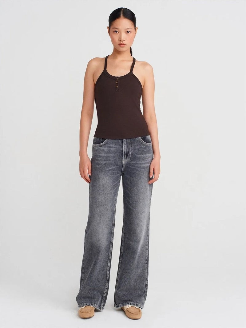 DILVIN Slim Fit Ribbed Knit Cami Blouse - Image 3