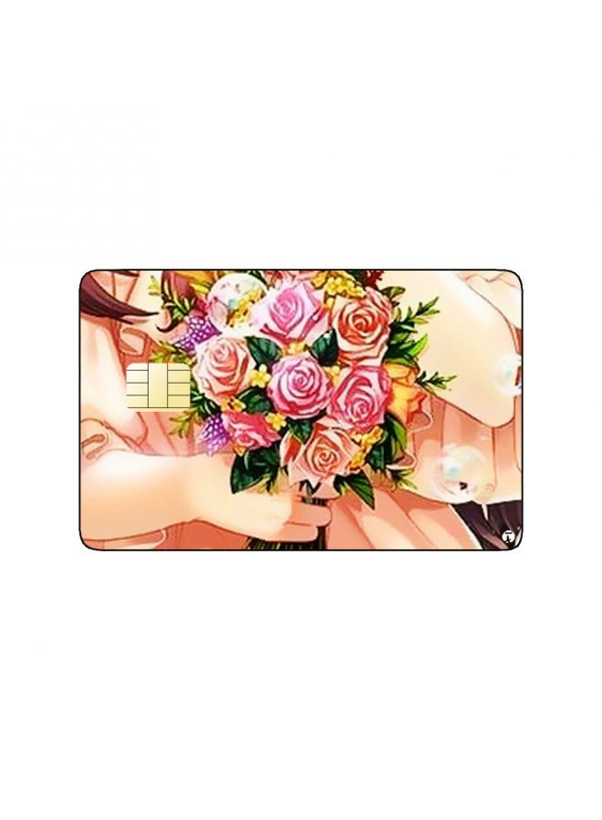 RKN PRINTED BANK CARD STICKER Beautiful Flowers Bouquet Drawing - Image 1