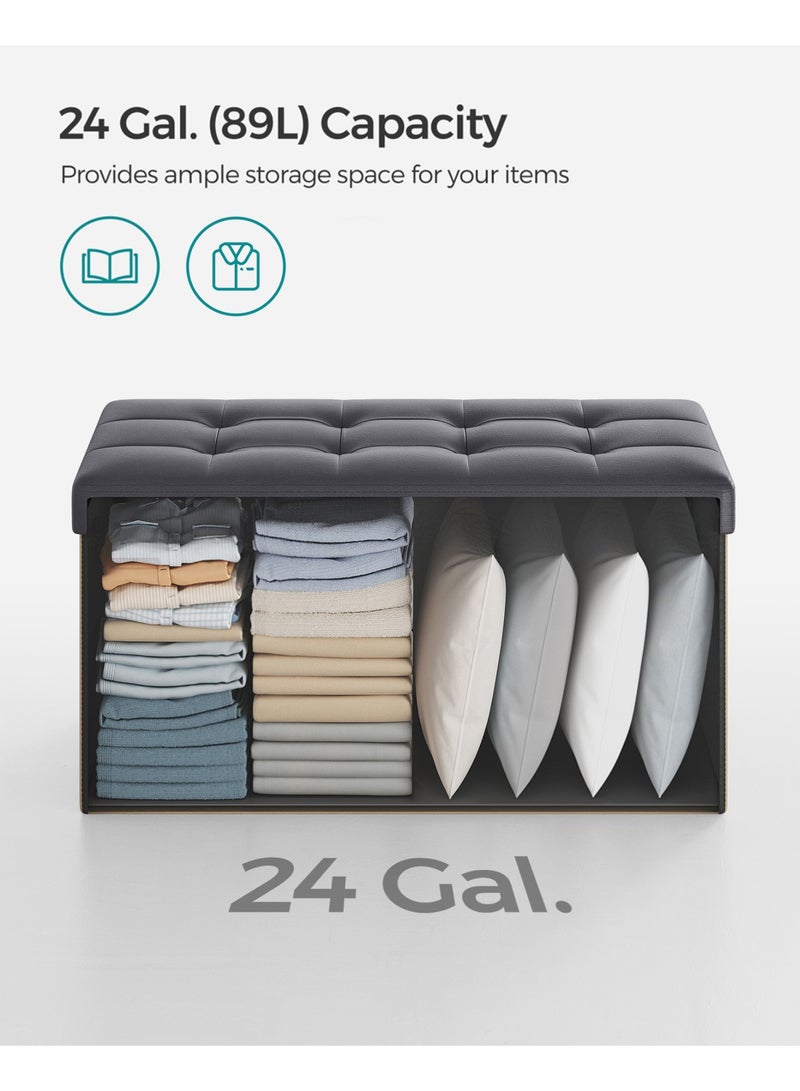 سونمجز مقعد قابل للطي، سعة 89 لترًا، أقصى حمولة 300 كجم، 38 × 76 × 38 سم، رمادي غامق - Image 4