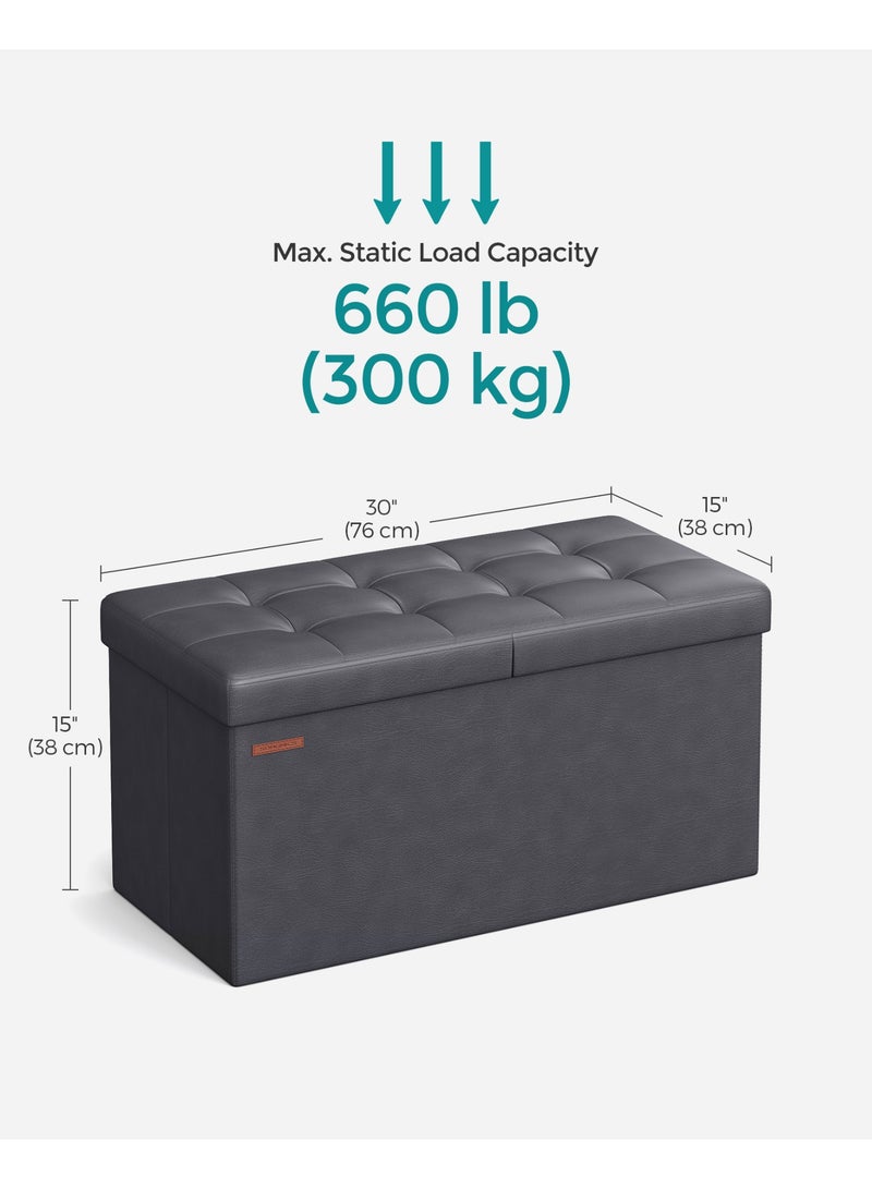 سونمجز مقعد قابل للطي، سعة 89 لترًا، أقصى حمولة 300 كجم، 38 × 76 × 38 سم، رمادي غامق - Image 5