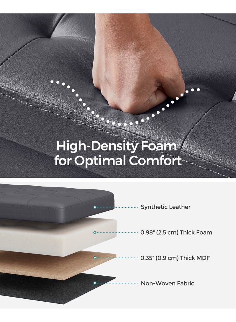 سونمجز مقعد قابل للطي، سعة 89 لترًا، أقصى حمولة 300 كجم، 38 × 76 × 38 سم، رمادي غامق - Image 3