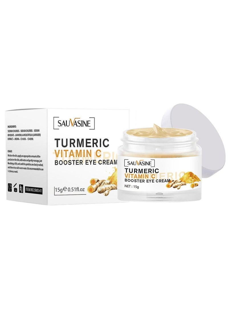 SAUVASINE - Turmeric Vitamin C Booster Eye Cream Dark Circle Remover & Puffy Eyes Bags Under Eyes Anti - Aging Eye Cream Eye Wrinkle Remover for Men & Women 15g - Image 1