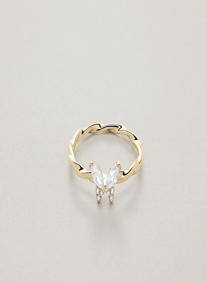 Milla HIGHSTREET .925 Sterling Silver or 14K Gold plated tarnish resistant stackable extreme comfort rings | hypoallergenic, and worry-free wear, Metal, cubic zirconia, - Image 3