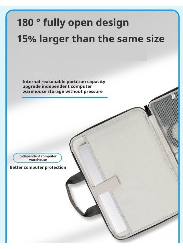 Waterproof 16 inch lightweight business laptop bag, can be divided into partitions to store MacBook Air, iPad, mouse and data cables, etc. - Image 3
