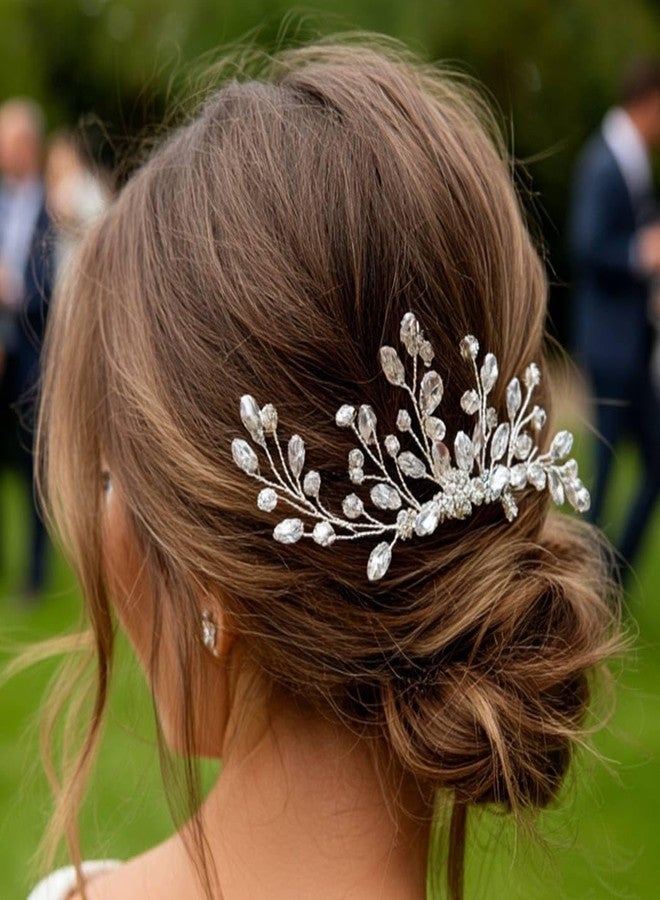 EVILD Silver Rhinestone Hair Comb Wedding Bridal Hair Accessories Prom Hair Pieces for Women - Image 5