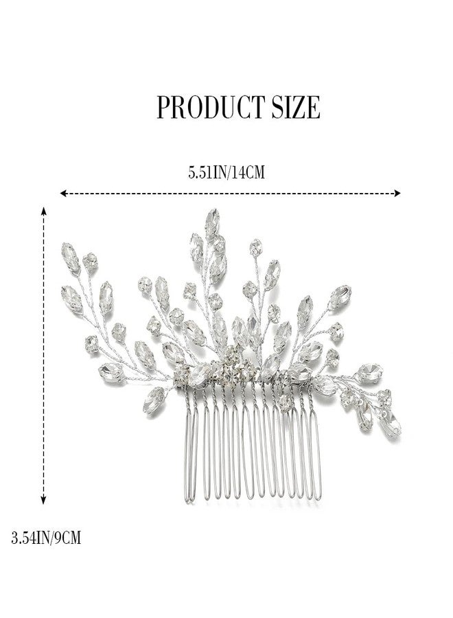 EVILD Silver Rhinestone Hair Comb Wedding Bridal Hair Accessories Prom Hair Pieces for Women - Image 4