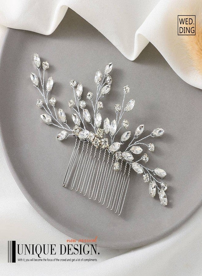 EVILD Silver Rhinestone Hair Comb Wedding Bridal Hair Accessories Prom Hair Pieces for Women - Image 2