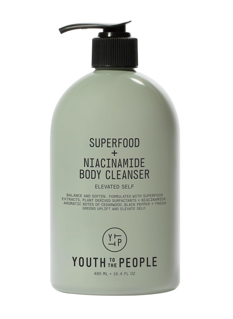 Youth To The People - Youth To The People Superfood + Niacinamide Body Wash, Full Size (16.4 fl oz), Kale + Green Tea Cleanser with Nourishing Vitamins + Antioxidants, Improves Skin Texture + Dullness, Scented, Vegan - Image 1