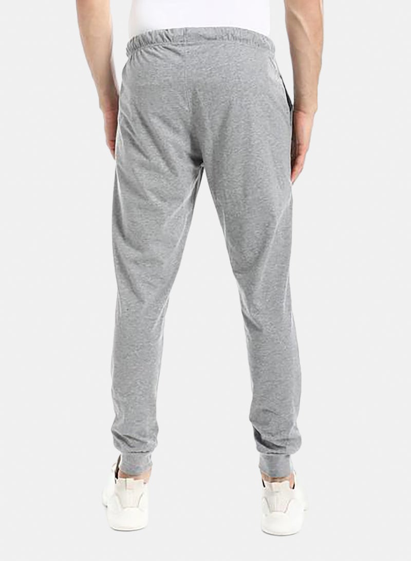 Navy Blue Elastic Waist Plain Sweatpants - Image 3
